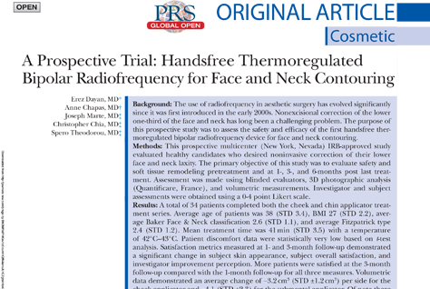 Park Avenue Smart Lipo™ Surgeons Publish a Study Evaluating Face And Neck Contouring Handsfree Thermoregulated Bipolar Radiofrequency Device